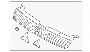 Решетка радиатора grill Mitsubishi Outlander 14-15 дорест, с эмблемой