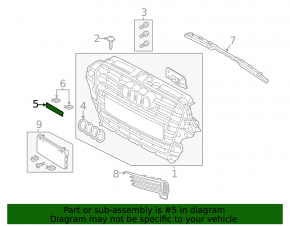Grilă radiator cu inscripție QUATTRO Audi A3 8V 15-20