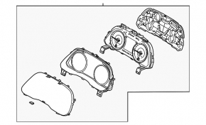 Щиток приборов Hyundai Sonata 20-22 монохром 3.5"