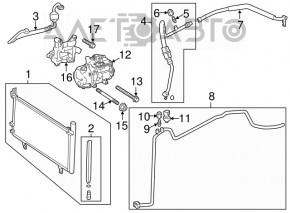 Tubul de aer condiționat, compresorul și radiatorul pentru prima generație Lexus ES300h 13-18