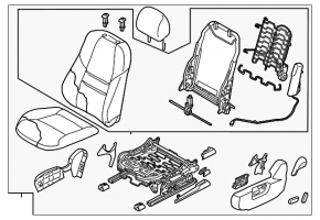 Водительское сидение Mazda CX-9 16-17 без airbag, механическое, велюр черный, без подголовника, под чистку