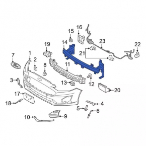 Усилитель переднего бампера Ford Fusion mk5 17-20