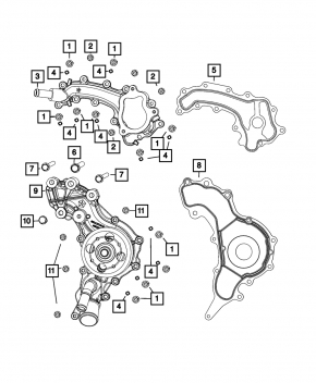 Помпа водяная Chrysler Pacifica 17-26 3.6