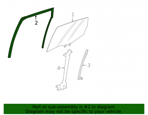Уплотнитель стекла задний правый Honda HR-V 16-22