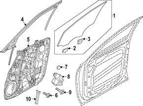 Geam ușă dreapta față Hyundai Santa Fe 24-26
