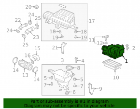 Верхняя крышка корпуса воздушного фильтра Honda CRV 17-22 1.5Т