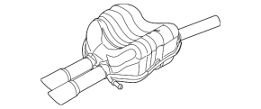 Глушитель задняя часть с бочкой VW Jetta 11-18 USA 1.8T