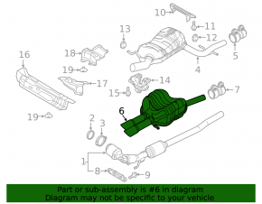 Глушитель задняя часть с бочкой VW Jetta 11-18 USA 1.8T