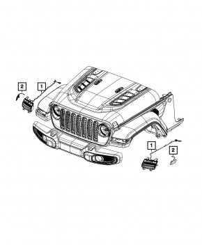 Катафот крыла передний левый Jeep Wrangler 18-25