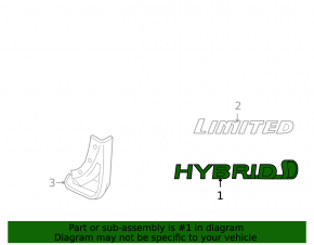 Эмблема крыла hybrid левая Toyota Highlander 08-10