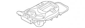 Husa pentru suportul de pahar de pe consola centrala Hyundai Santa FE Sport 17-18, neagra, fara incalzire