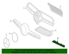 Молдинг решетки радиатора grill правый Mercedes W167 GLE 350 450 20-23 хром, AMG pkg