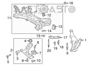 Цапфа передняя левая Kia Forte 19-24
