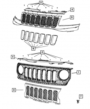 Решетка радиатора grill внутренняя сетка Jeep Patriot 11-17