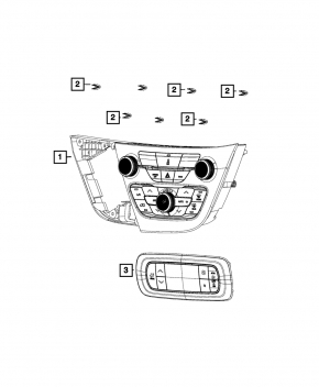 Управление климат-контролем заднего ряда Chrysler Pacifica 18-19 в потолке, серое, трещины в креплении