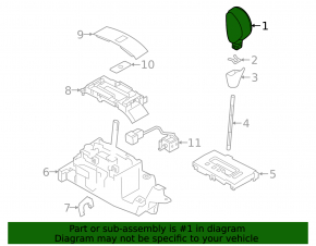 Ручка КПП Subaru Outback 15-19 кожа, черная