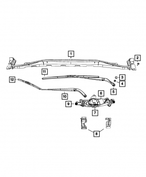 Поводок дворника левый Fiat 500 12-19