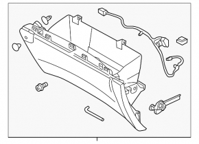 Перчаточный ящик, бардачок Ford Edge 15-24 серый с airbag