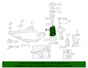 Пружина передняя правая Toyota Camry v50 12-14 usa hybrid жесткость 2 желтые