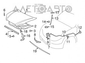 Опора упор капота Toyota Corolla e12 02-08 5d 3d