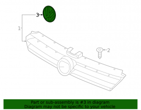 Emblemă cromată pentru grila radiatorului VW Golf 15-17