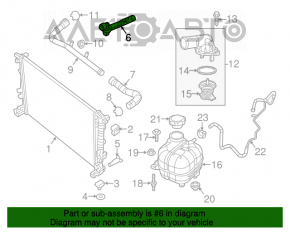 Патрубок охлаждения нижний Jeep Cherokee KL 14-22 3.2