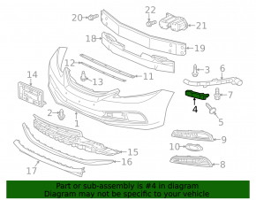 Крепление переднего бампера правое Honda Civic 11-15 2013-15
