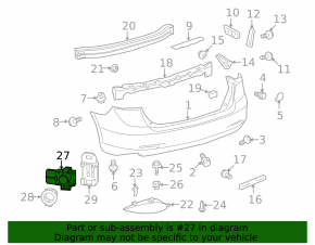 Парктроник переднего бампера Lexus RX350 RX450h 13-15 рест, с кольцом