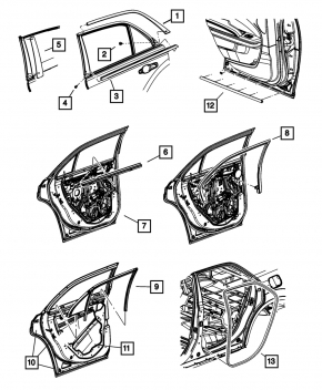 Уплотнитель дверного проема задний левый Chrysler 300 11-23
