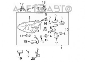 Крепление правой фары нижнее внешнее Lexus RX300 RX330 RX350 RX400h 04-09