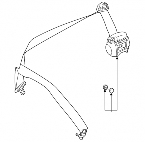 Centură de siguranță dreapta 3 cu acționare Mercedes W167 GLE 350 450 20-25 gri închis