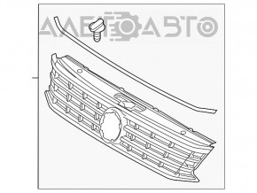 Grila radiatorului VW Passat b8 16-19 SUA fără emblemă, nou, neoriginal