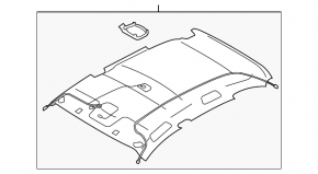 Обшивка потолка Subaru Impreza WRX GH 08-14 5d под люк, серая