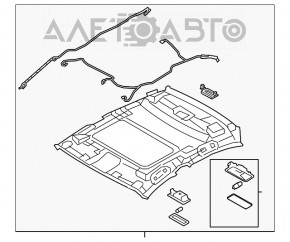 Обшивка потолка Mazda 3 14-18 BM серый под люк заломы