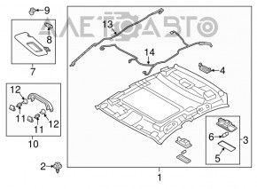 Обшивка потолка Mazda 3 14-18 BM серый под люк заломы