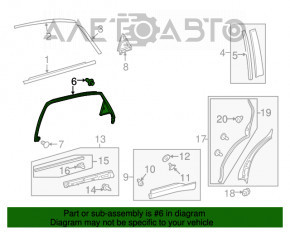 Рамка задней двери внутренняя правая Lexus RX350 RX450h 10-15