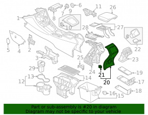 Накладка центральной консоли задняя Audi Q3 8U 15-18 черная