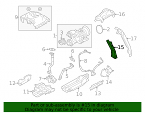 Защита выпускного коллектора BMW X5 F15 14-18 4.4T нижняя левая