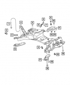 Лопух подрамника передний левый Jeep Cherokee KL 14-18