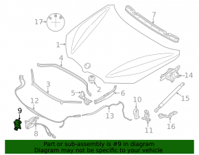 Скоба замка капота левая BMW X1 F48 16-22