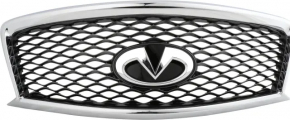 Решетка радиатора grillв сборе Infiniti QX50 19-25 с эмблемой под радар, без камеры
