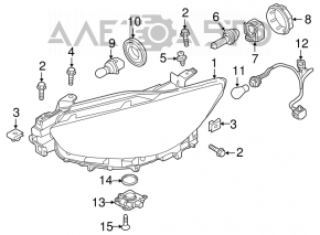 Фара передняя правая Mazda CX-5 13-15 в сборе ксенон