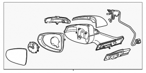 Зеркало боковое левое в сборе Chevrolet Volt 11-15 7 пинов