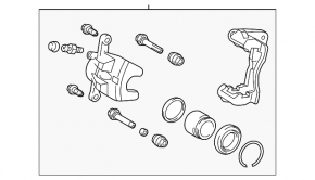 Суппорт в сборе передний левый Toyota Prius 50 16-22