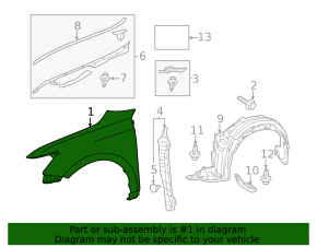 Aripa dreapta fata pentru Lexus CT200h 11-17
