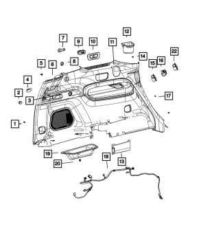 Бокс багажника левый Jeep Grand Cherokee WL 21-26 long