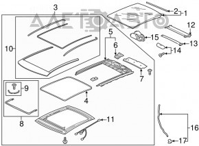 Стекло люка Audi A3 8V 15-20 4d, 5d, царапины
