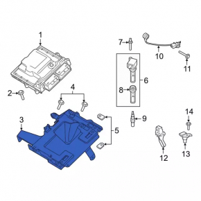Кронштейн блока ECU компьютер двигателя Ford Explorer 20-25 2.3T