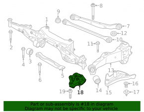 Кронштейн цапфы задний левый BMW X1 F48 16-22