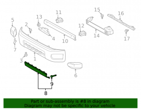 Губа переднего бампера Toyota FJ Cruiser 07-14 серая